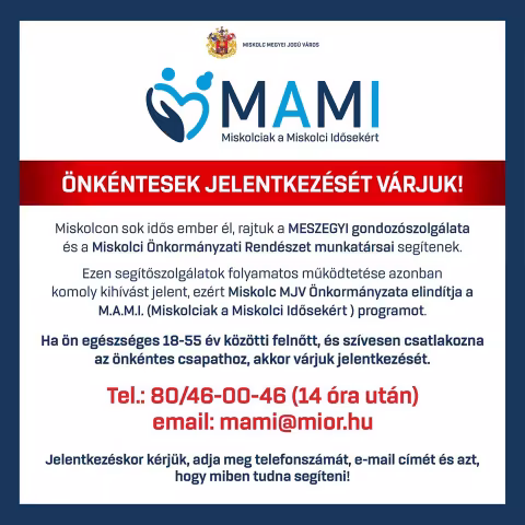 ÖNKÉNTESEK JELENTKEZÉSÉT VÁRJÁK