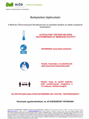Belépési tájékoztató | MIÖR